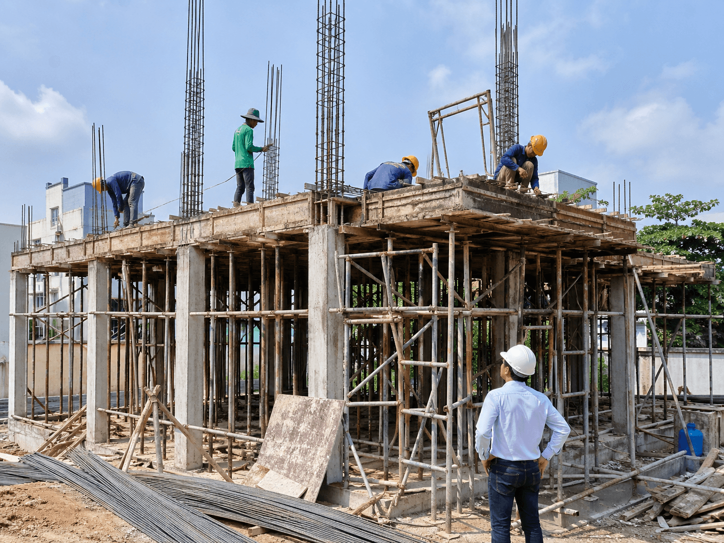 Hoạt động công trường Nhà Xanh